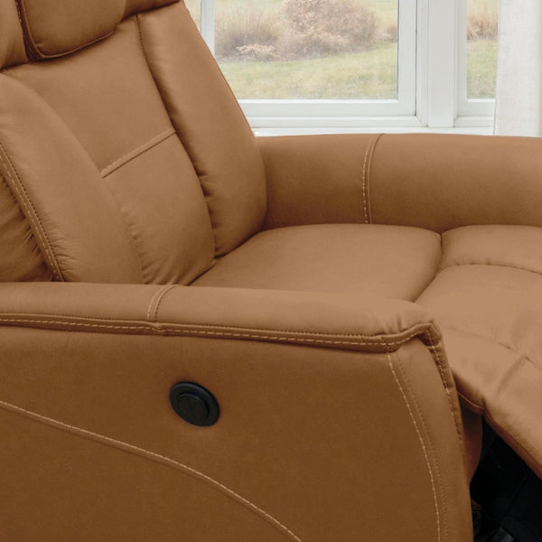 English Elm Swivel Glider Recliner Top Grain Leather Adjustable Headrest Living Room Lounge Chair Antelope B339P323101