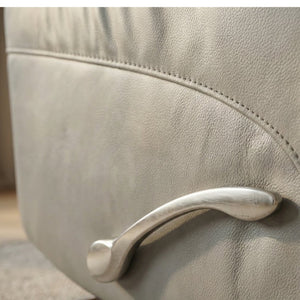 English Elm Swivel Glider Recliner Top Grain Leather Adjustable Headrest Living Room Lounge Chair B339P323108
