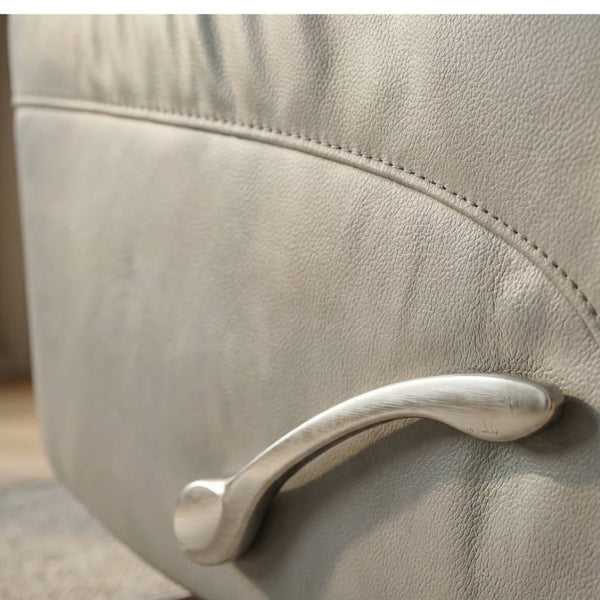 English Elm Swivel Glider Recliner Top Grain Leather Adjustable Headrest Living Room Lounge Chair B339P323108