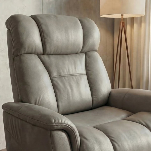 English Elm Swivel Glider Recliner Top Grain Leather Adjustable Headrest Living Room Lounge Chair B339P323108