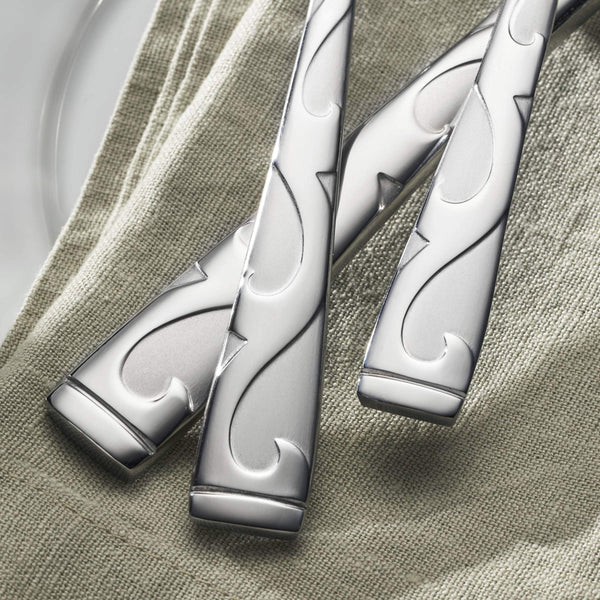 Lenox Tuscany 20 Piece Stainless Flatware Set with Embossed Scroll Handles for Four B340020K