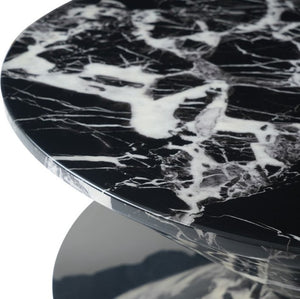 English Elm Marble Patterned Square Coffee Table Stone Look Surface for Modern Living Rooms B341P383777