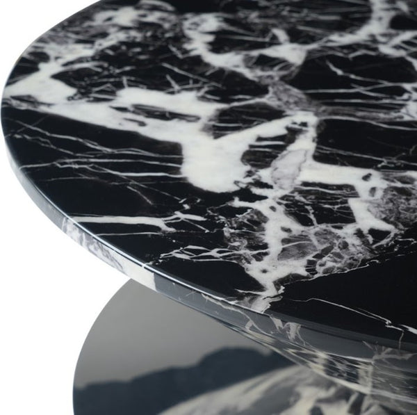 English Elm Marble Patterned Square Coffee Table Stone Look Surface for Modern Living Rooms B341P383777