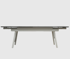 English Elm Extendable Sintered Stone Dining Table with Stainless Legs for Modern Interiors B341P391006
