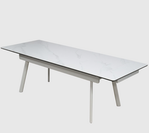 English Elm Extendable Sintered Stone Dining Table with Stainless Legs for Modern Interiors B341P391006