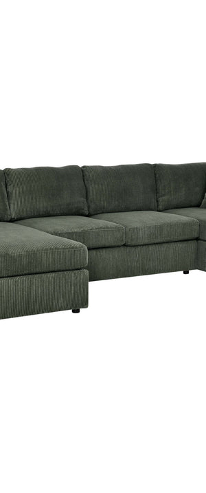 English Elm D94015-lv Corduroy Modular Sectional 3 Piece Foam Cushion Seating for Modern Living B343P311419