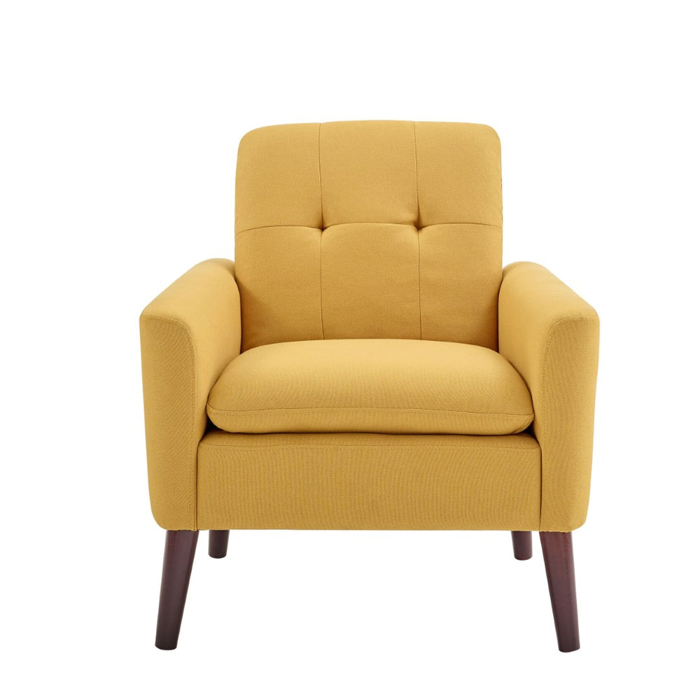 English Elm Tufted Button Back Accent Chair with Tapered Dowel Legs for Living Room Bedroom B343P317237