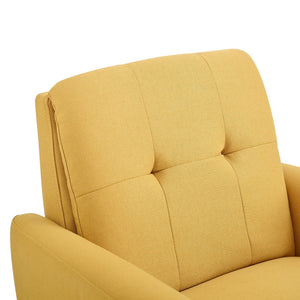 English Elm Tufted Button Back Accent Chair with Tapered Dowel Legs for Living Room Bedroom B343P317237