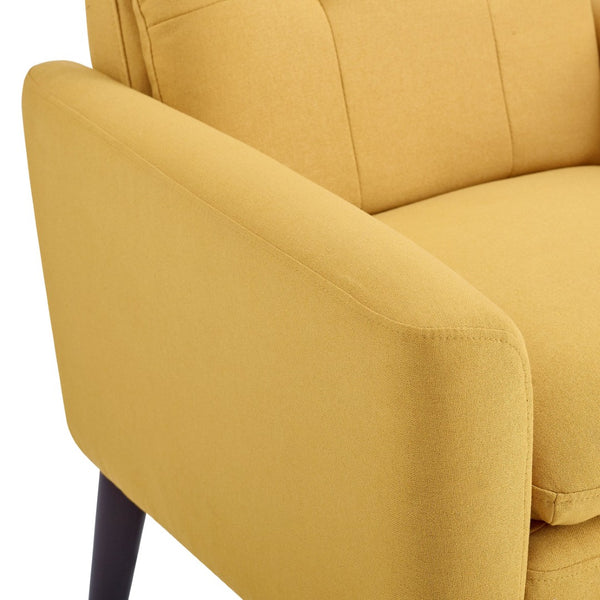 English Elm Tufted Button Back Accent Chair with Tapered Dowel Legs for Living Room Bedroom B343P317237