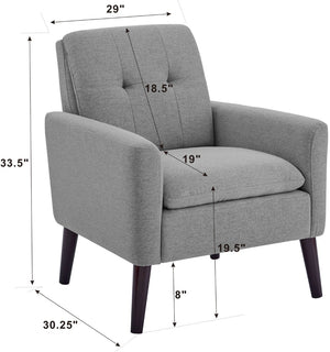 English Elm Tufted Button Back Accent Chair with Tapered Dowel Legs for Living Room Bedroom B343P317237