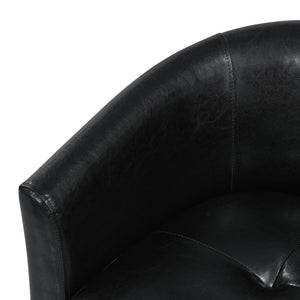 English Elm Pu Leather Barrel Accent Chair with Matching Ottoman for Living Room or Reading Nook B343P317238