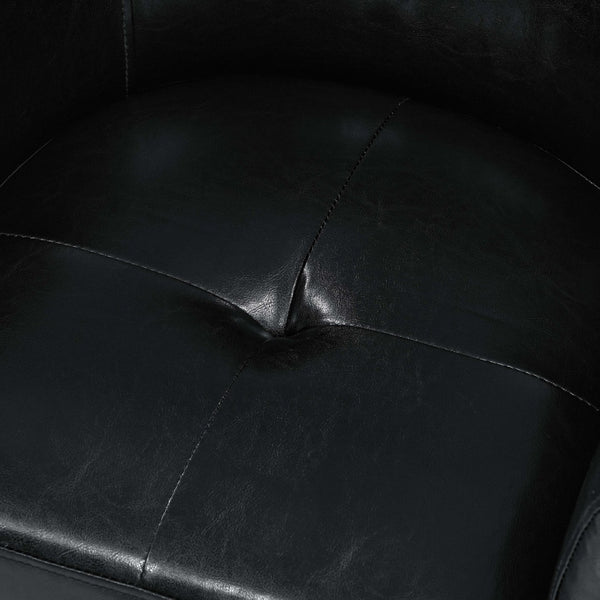 English Elm Pu Leather Barrel Accent Chair with Matching Ottoman for Living Room or Reading Nook B343P317238