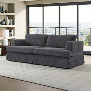 English Elm Modern Corduroy Upholstered Sofa with Tailored Skirt for Contemporary Living Rooms B343P320250