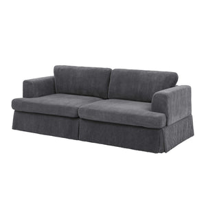 English Elm Modern Corduroy Upholstered Sofa with Tailored Skirt for Contemporary Living Rooms B343P320250