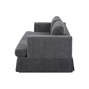 English Elm Modern Corduroy Upholstered Sofa with Tailored Skirt for Contemporary Living Rooms B343P320250
