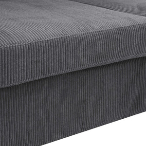 English Elm Modern Corduroy Upholstered Sofa with Tailored Skirt for Contemporary Living Rooms B343P320250