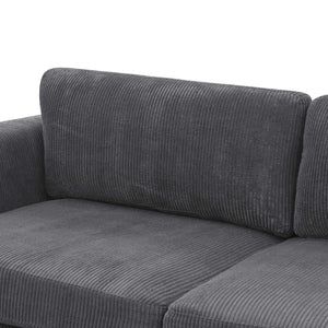 English Elm Modern Corduroy Upholstered Sofa with Tailored Skirt for Contemporary Living Rooms B343P320250