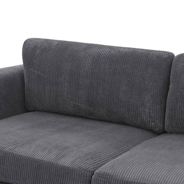 English Elm Modern Corduroy Upholstered Sofa with Tailored Skirt for Contemporary Living Rooms B343P320250