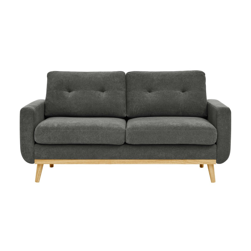 English Elm 67.7" Wide Tufted Polyester Loveseat with Splayed Wood Legs for Modern Living Rooms Gray B343P320252