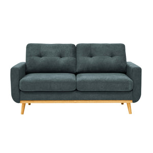 English Elm 67.7" Wide Tufted Polyester Loveseat with Splayed Wood Legs for Modern Living Rooms Grayish Green B343P320254