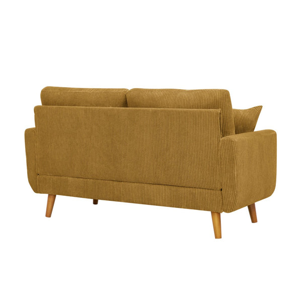 English Elm Asher Mid-century Modern Corduroy 2-seater Sofa with Walnut Legs for Living Room Ginger B343P348950