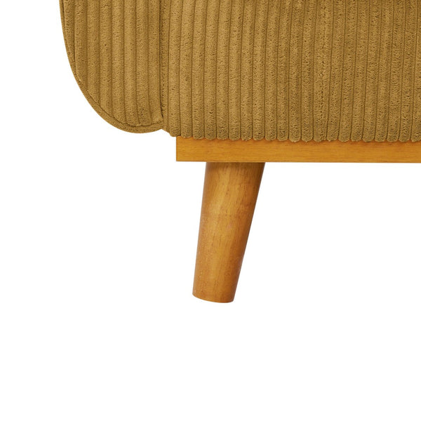 English Elm Asher Mid-century Modern Corduroy 2-seater Sofa with Walnut Legs for Living Room Ginger B343P348950