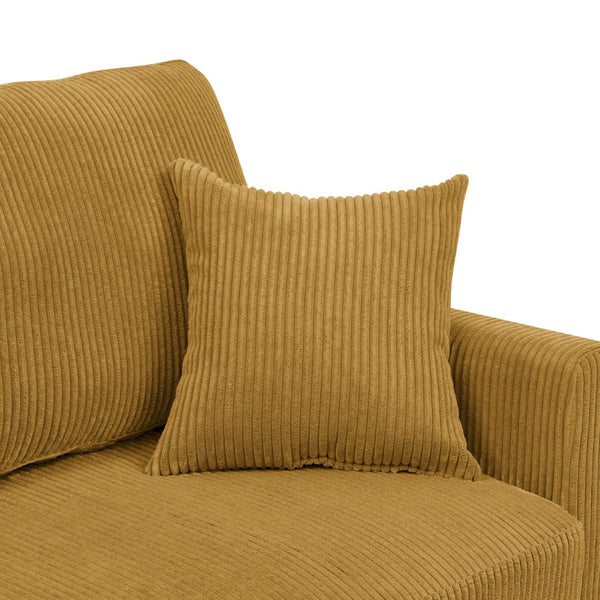 English Elm Asher Mid-century Modern Corduroy 2-seater Sofa with Walnut Legs for Living Room Ginger B343P348950