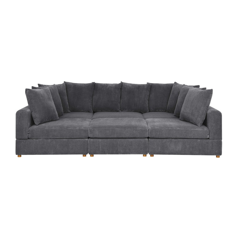 English Elm Haven Six Piece Modular Corduroy Sectional Sofa for Contemporary Living Rooms B343S00002