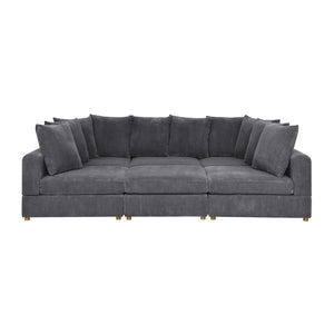 English Elm Haven Six Piece Modular Corduroy Sectional Sofa for Contemporary Living Rooms B343S00002