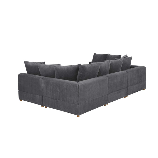English Elm Haven Six Piece Modular Corduroy Sectional Sofa for Contemporary Living Rooms B343S00002