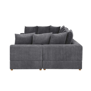 English Elm Haven Six Piece Modular Corduroy Sectional Sofa for Contemporary Living Rooms B343S00002