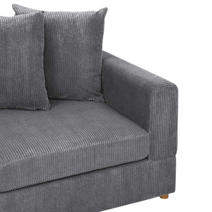 English Elm Haven Six Piece Modular Corduroy Sectional Sofa for Contemporary Living Rooms B343S00002