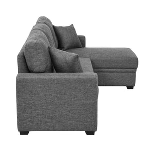 English Elm 84'' Reversible Chaise Sectional Sleeper Sofa with Hidden Storage for Modern Living B343S00029