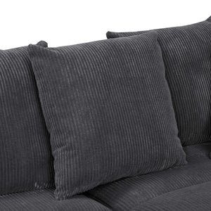 English Elm Wynisha Modular Corduroy Sofa with Adjustable Headrests and Solid Wood Legs B343S00039