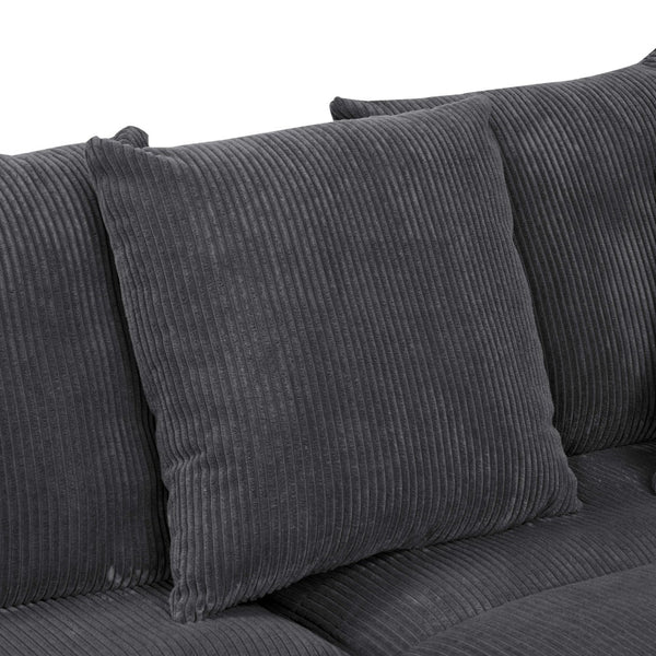 English Elm Wynisha Modular Corduroy Sofa with Adjustable Headrests and Solid Wood Legs B343S00039