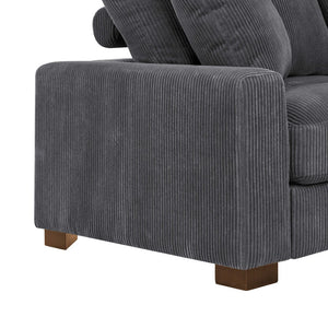 English Elm Wynisha Modular Corduroy Sofa with Adjustable Headrests and Solid Wood Legs B343S00039
