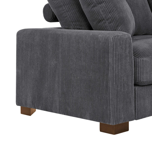 English Elm Wynisha Modular Corduroy Sofa with Adjustable Headrests and Solid Wood Legs B343S00039
