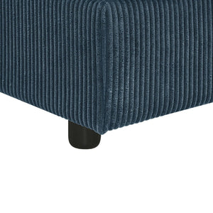 English Elm Wynisha Modular Corduroy Sofa with Adjustable Headrests and Solid Wood Legs Blue B343S00053