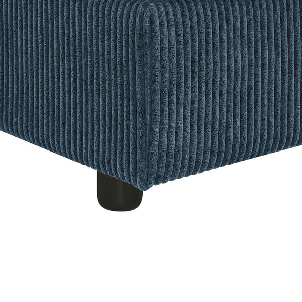 English Elm Wynisha Modular Corduroy Sofa with Adjustable Headrests and Solid Wood Legs Blue B343S00053