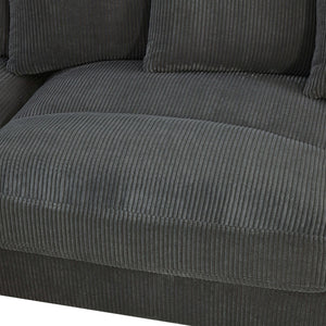 English Elm Wynisha Modular Corduroy Sofa with Adjustable Headrests and Solid Wood Legs Gray B343S00055