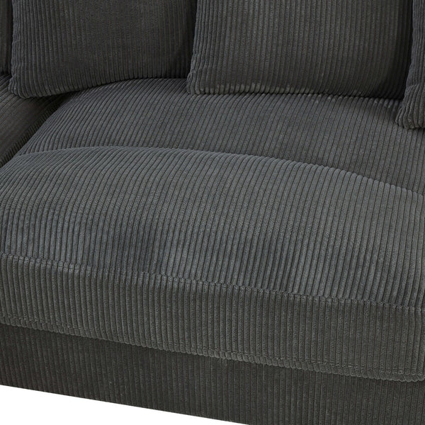 English Elm Wynisha Modular Corduroy Sofa with Adjustable Headrests and Solid Wood Legs Gray B343S00055