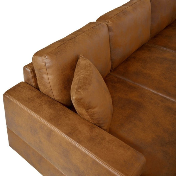 English Elm 3 Piece Corduroy Sectional Sofa Modular Dual Chaise Low Profile Living Room Set B343S00056