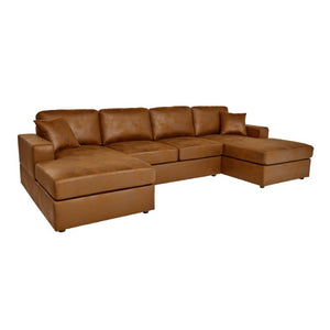 English Elm 3 Piece Corduroy Sectional Sofa Modular Dual Chaise Low Profile Living Room Set B343S00056