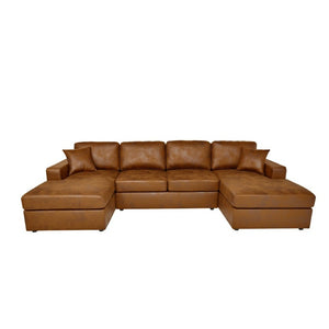 English Elm 3 Piece Corduroy Sectional Sofa Modular Dual Chaise Low Profile Living Room Set B343S00056