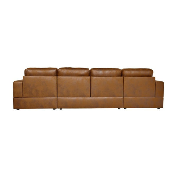 English Elm 3 Piece Corduroy Sectional Sofa Modular Dual Chaise Low Profile Living Room Set B343S00056
