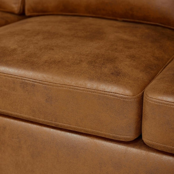 English Elm 3 Piece Corduroy Sectional Sofa Modular Dual Chaise Low Profile Living Room Set B343S00056