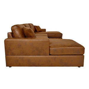 English Elm 3 Piece Corduroy Sectional Sofa Modular Dual Chaise Low Profile Living Room Set B343S00056