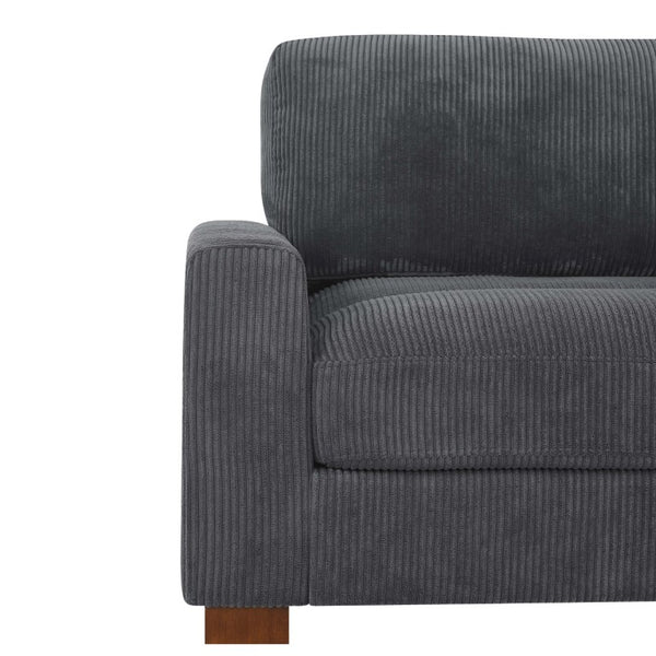 English Elm 164 Inch Corduroy Modular Sectional with Reversible Chaise and Adjustable Headrests Dark Gray B343S00057