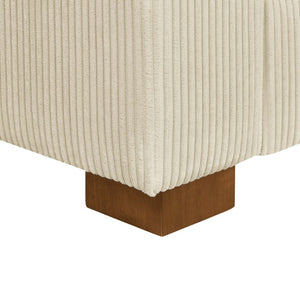 English Elm 164 Inch Corduroy Modular Sectional with Reversible Chaise and Adjustable Headrests Cream B343S00058
