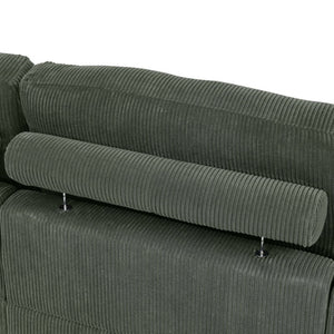 English Elm 164 Inch Corduroy Modular Sectional Reversible Seven Seat Living Room Sofa with Headrests B343S00059